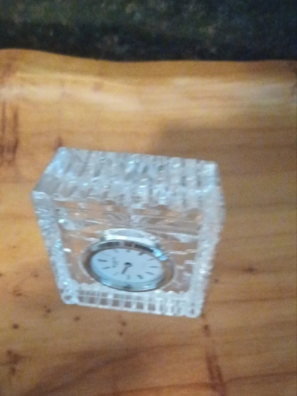Waterford Clear Crystal Faceted Desk Clock